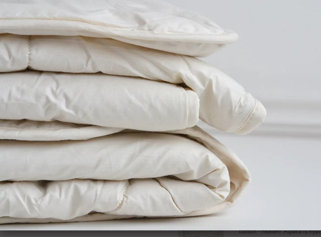 Couette en plumes, duvet d'oie, soie, percale de coton