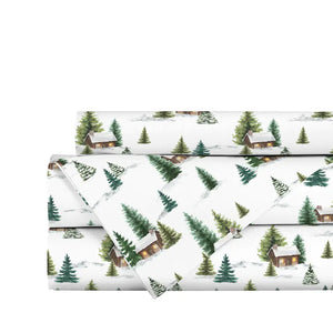 FLANNEL SHEET SET / Winter Forest