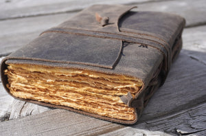 LEATHER JOURNAL - VINTAGE EDGED PAPER