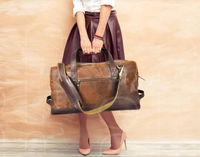 Leather travel suitcase sales
